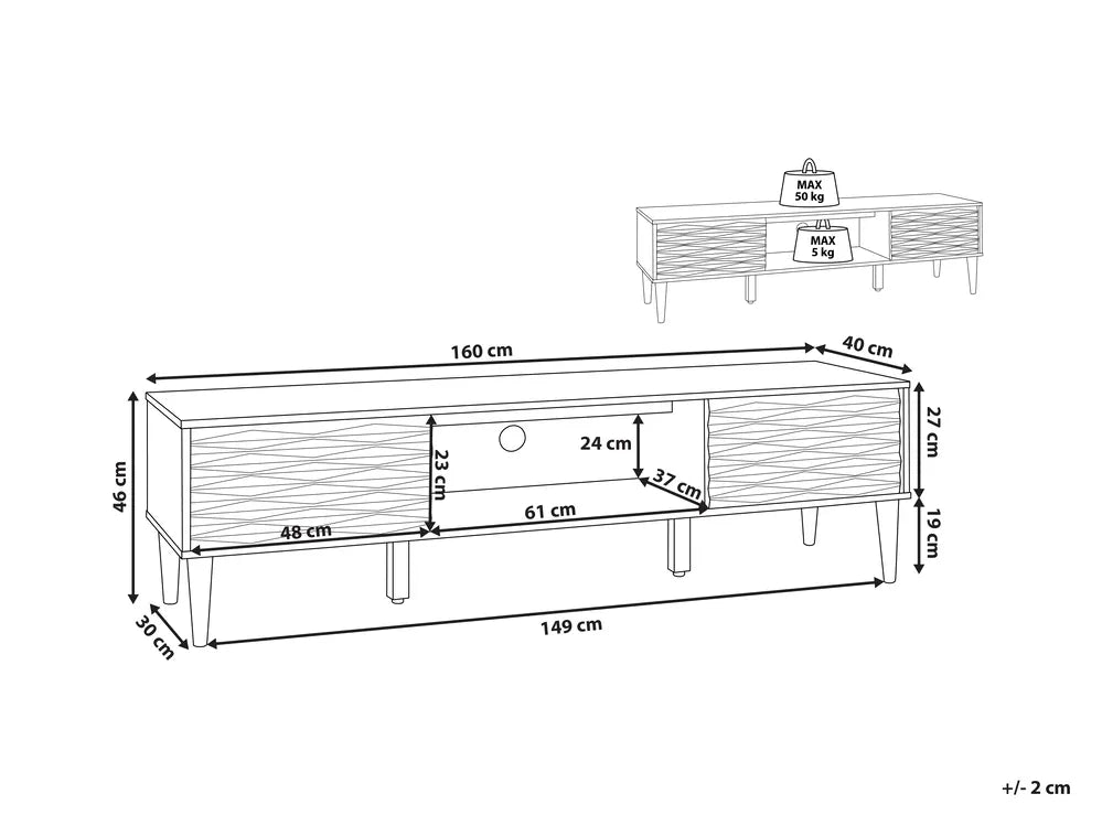 KAYAN テレビスタンド ダークブラウン 160cm｜レトロ調 木製TVキャビネット（最大70インチ対応）