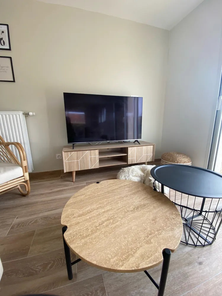 FRANKLIN レトロ調テレビボード ライトブラウン 150cm｜収納付きTVキャビネット 配線穴付き（最大70インチ対応）