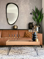 WELTON ウェルトン コーヒーテーブル ダークブラウン MDF製 長方形 ヘアピンメタル脚 100×60×43cm