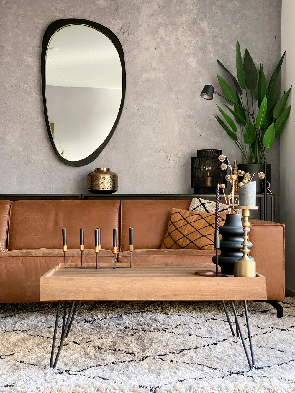 WELTON ウェルトン コーヒーテーブル ダークブラウン MDF製 長方形 ヘアピンメタル脚 100×60×43cm