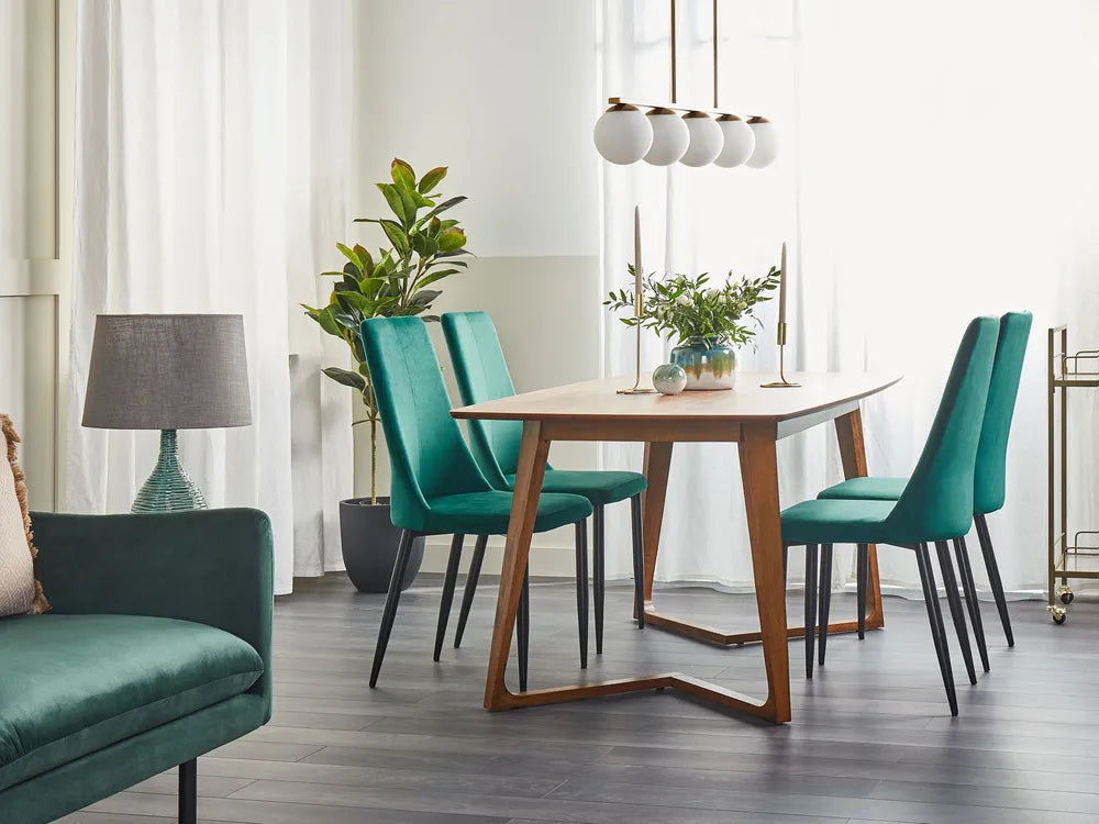 HUXTER ダイニングテーブル ダークウォールナット 180×90cm 長方形 ウォールナット調突板 ラバーウッド脚