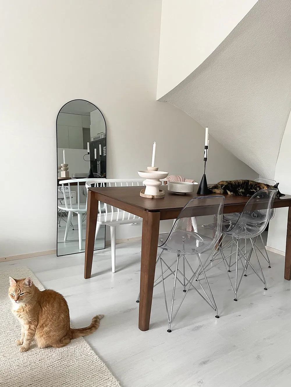 LOTTIE ダイニングテーブル ダークブラウン 160×90cm 長方形 ウォールナット調突板 6人用