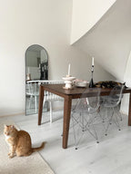 LOTTIE ダイニングテーブル ダークブラウン 160×90cm 長方形 ウォールナット調突板 6人用