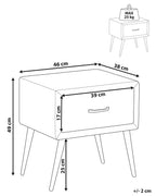 FLAYAT フレイアット ナイトテーブル 1引き出し ベルベット張り ライトベージュ ゴールド脚