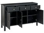 OLATE サイドボード ブラック 3枚扉 引き出し付き MDF ハイボード 120cm