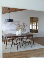 LYNN 木製ダイニングチェア 2脚セット（ダークブラウン／ホワイト）