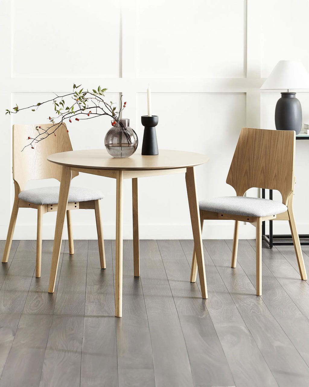 ABEE 木製ダイニングチェア 2脚セット（ライトブラウン）