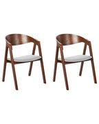 YUBA 木製ダイニングチェア 2脚セット（ライトグレー）