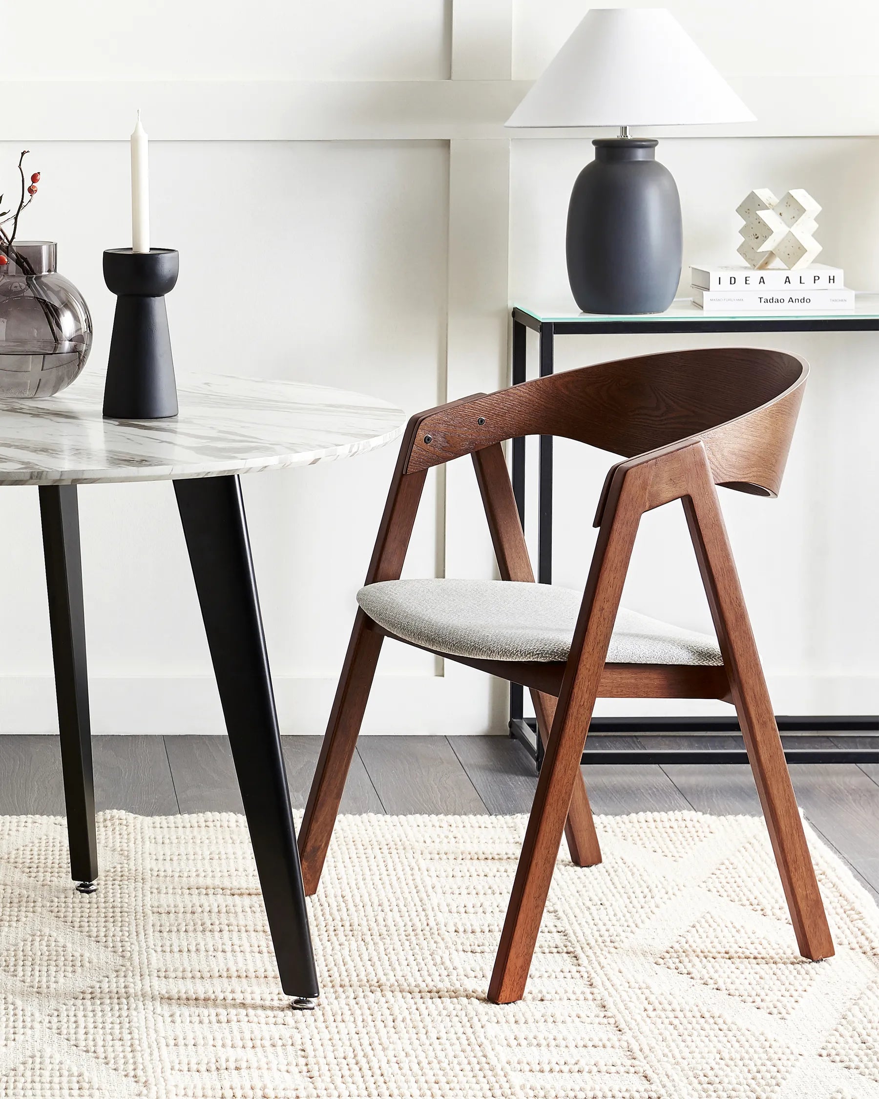 YUBA 木製ダイニングチェア 2脚セット（ライトグレー）