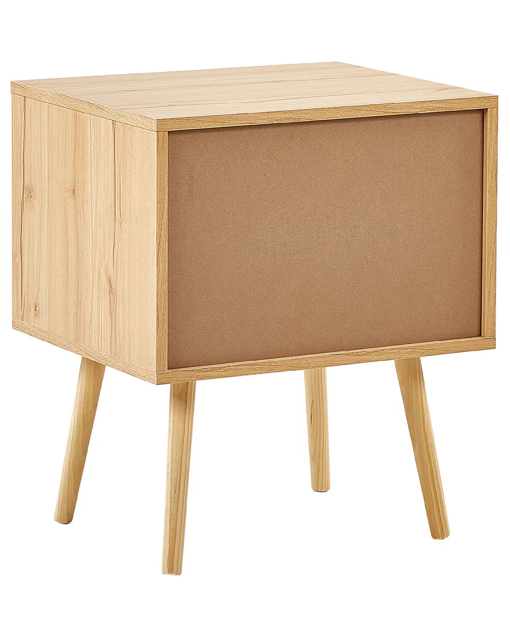 Perote ペローテ ナイトテーブル 2引き出し ラタン前面 ライトブラウン