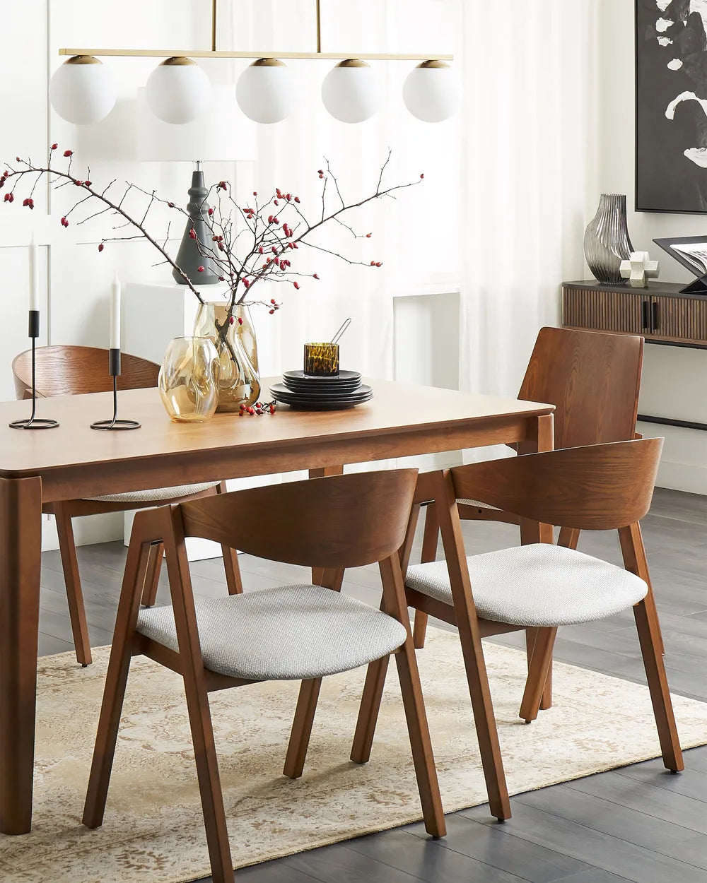 YUBA 木製ダイニングチェア 2脚セット（ライトグレー）