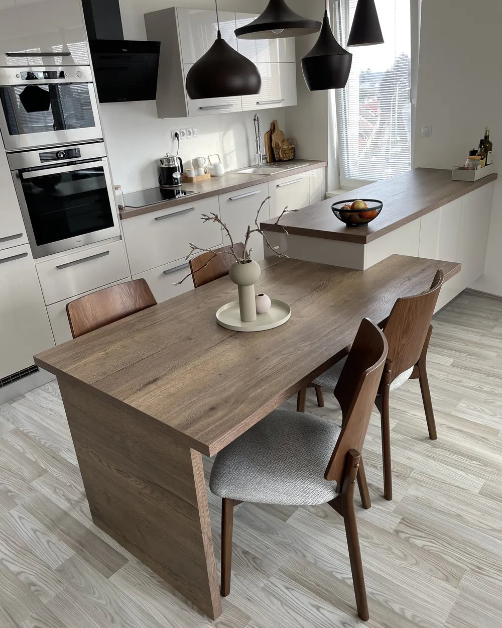 ABEE 木製ダイニングチェア 2脚セット（ダークブラウン）