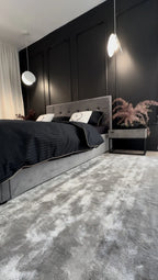 CAIRO カイロ ナイトテーブル 1引き出し インダストリアル コンクリート調 ライトグレー メタルフレーム