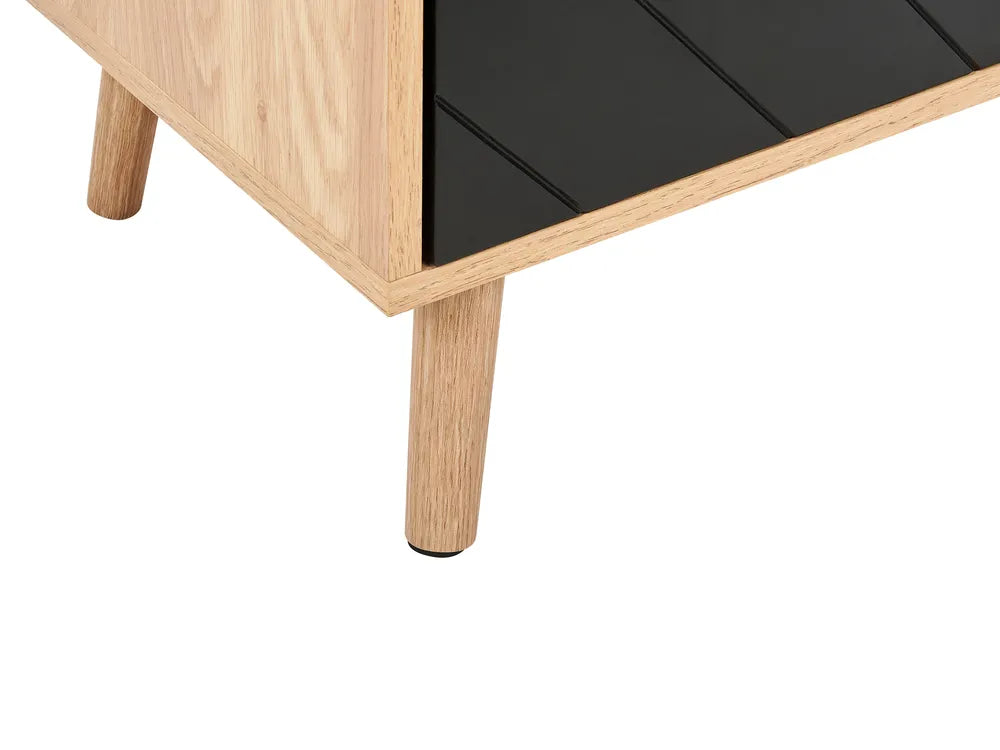 BRISTOW キャビネット ブラック 棚付き 北欧風 MDF・パーティクルボード 76×40×84cm