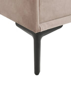 SEZANNE セザンヌ ナイトテーブル 2引き出し ベルベット張り トープ メタル脚