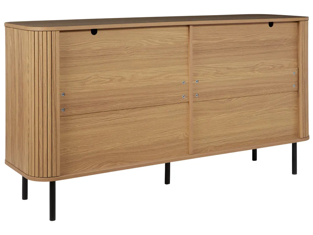 BRADLEY チェスト ブラウン 6段引き出し レトロ調 木目調 メタル脚