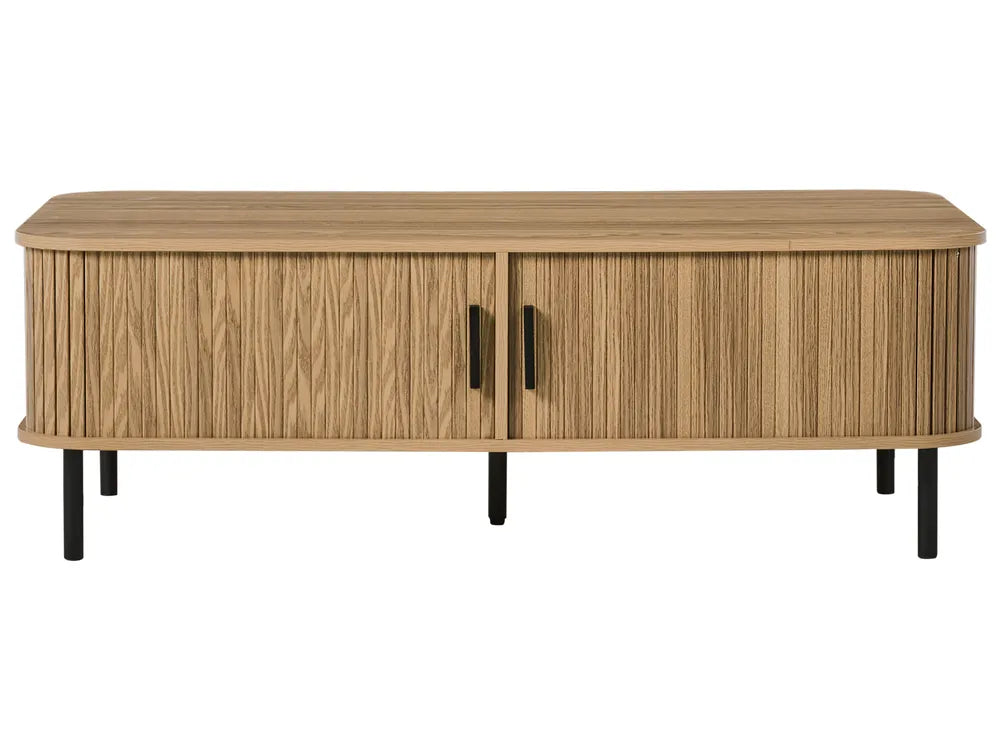 BRADLEY ブラッドリー コーヒーテーブル ブラウン 引き戸付き 収納テーブル MDF製 長方形 120×60×41cm