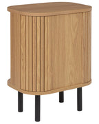 BRADLEY ブラッドリー ナイトテーブル ブラウン 引き戸付き レトロ収納 MDF・パイン材 40×30×55cm