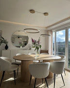 ダイニングテーブル SHERIDAN 180×100cm 楕円形 MDF天板 ラバーウッド脚 8人掛け - Kiremia