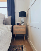 Perote ペローテ ナイトテーブル 2引き出し ラタン前面 ライトブラウン