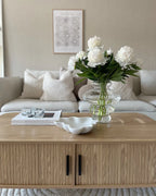 BRADLEY ブラッドリー コーヒーテーブル ブラウン 引き戸付き 収納テーブル MDF製 長方形 120×60×41cm