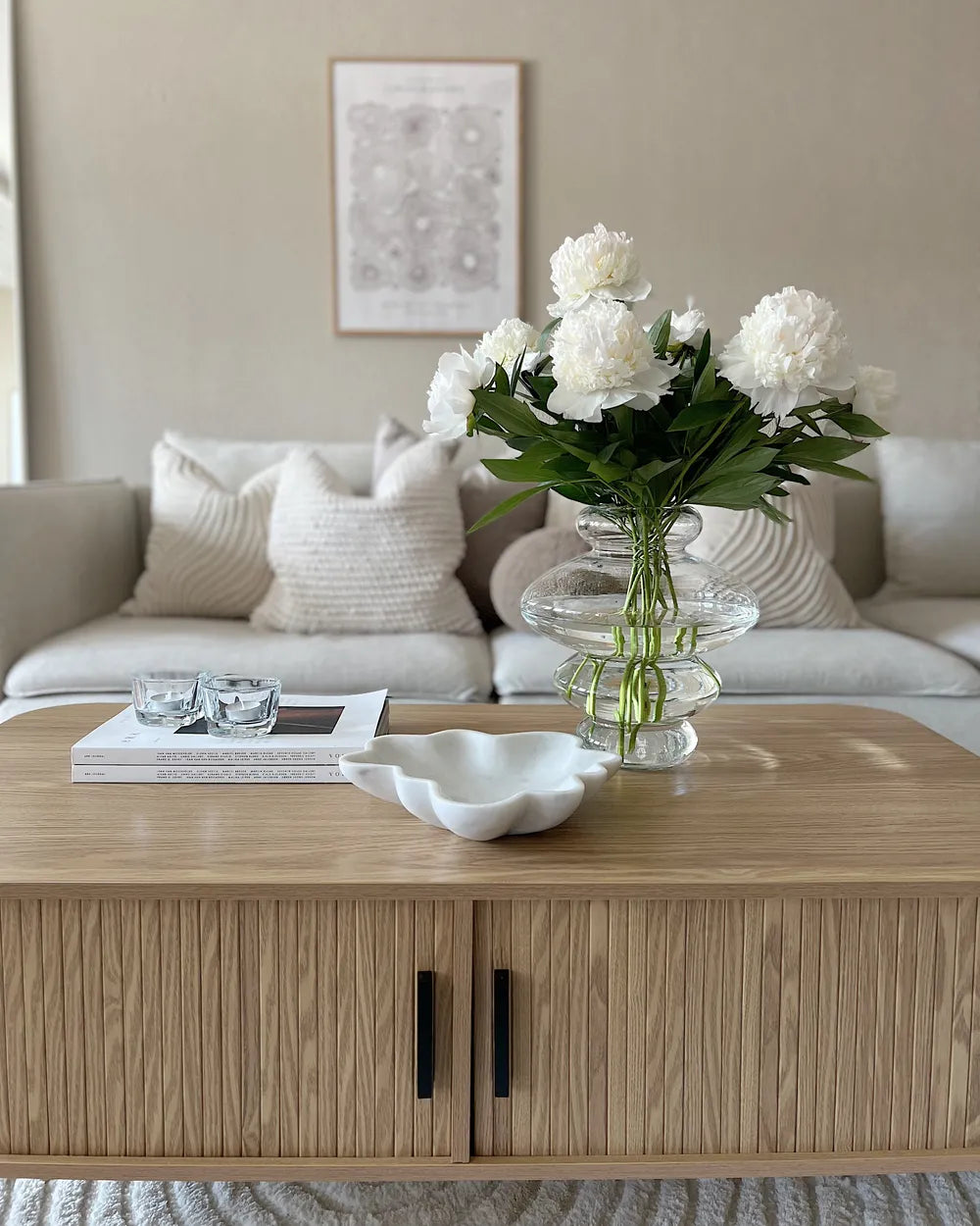 BRADLEY ブラッドリー コーヒーテーブル ブラウン 引き戸付き 収納テーブル MDF製 長方形 120×60×41cm