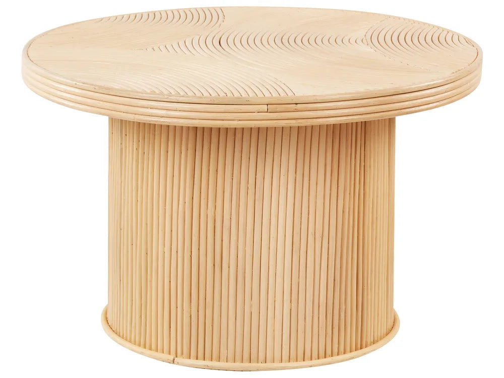 ILIOS イリオス コーヒーテーブル 2点セット ラウンド ラタン ナチュラル仕上げ 80×80×45cm・60×60×39cm