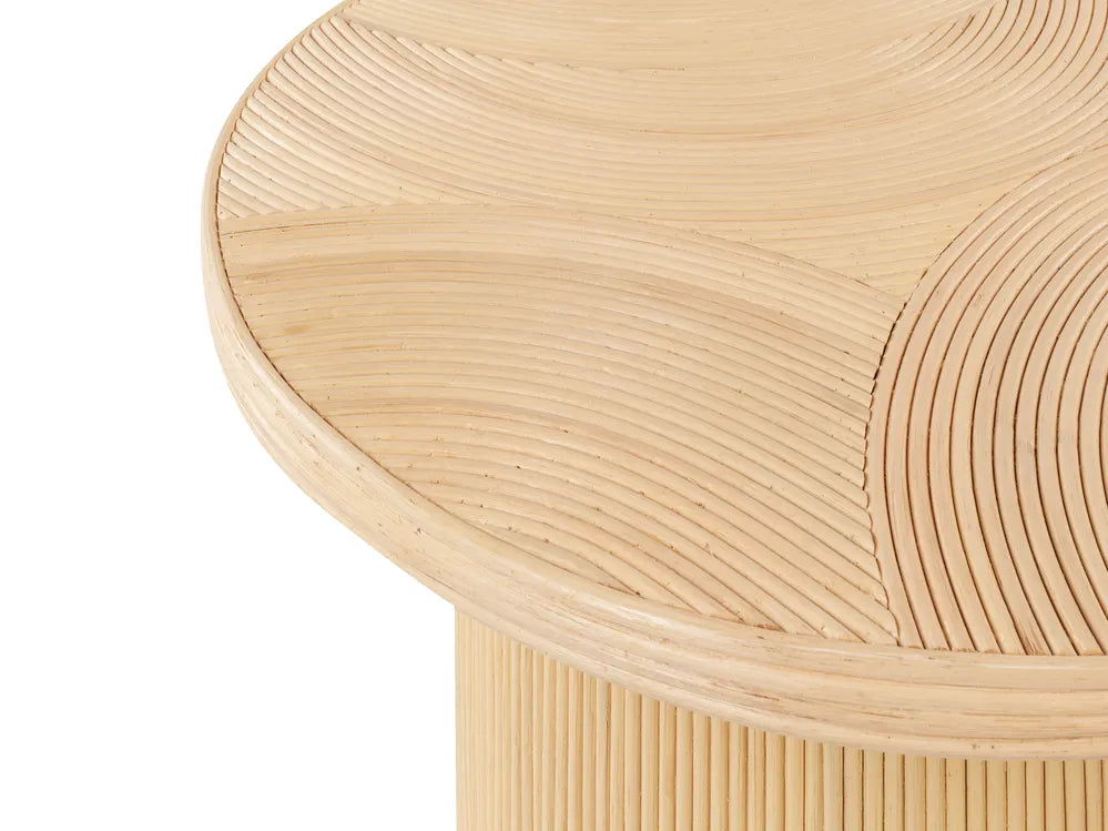 ILIOS イリオス コーヒーテーブル 2点セット ラウンド ラタン ナチュラル仕上げ 80×80×45cm・60×60×39cm