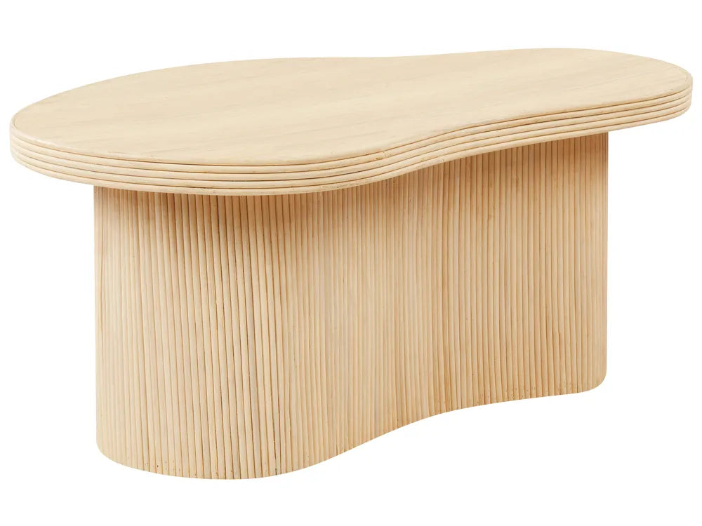 SALANTI サランティ コーヒーテーブル 2点セット ナチュラルラタン収納 ネストテーブル 不規則形 100×72×45cm・50×37×38cm