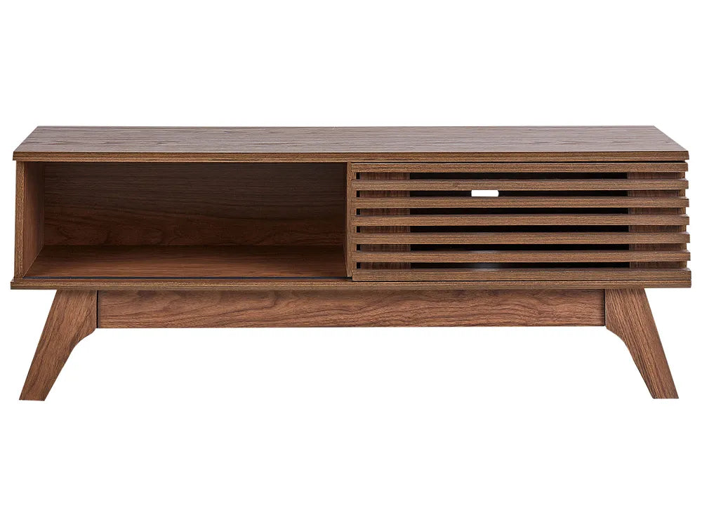 TOLEDO テレビボード ダークブラウン レトロ調 木製テレビ台 スライド扉 幅120cm