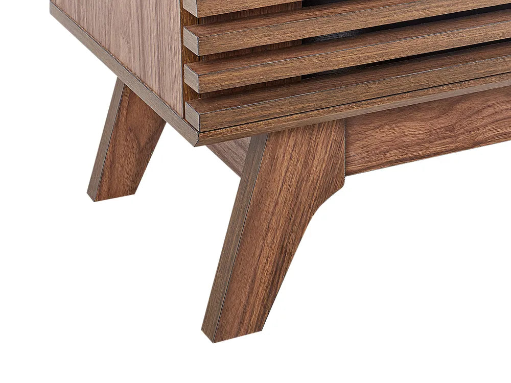 TOLEDO テレビボード ダークブラウン レトロ調 木製テレビ台 スライド扉 幅120cm