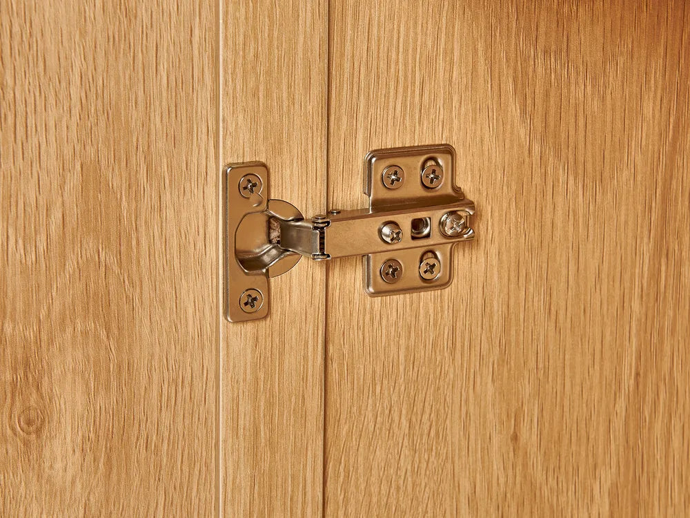 NIVO キャビネット ライトブラウン 天然木調仕上げ 北欧風 収納キャビネット 棚付き リビング・寝室用