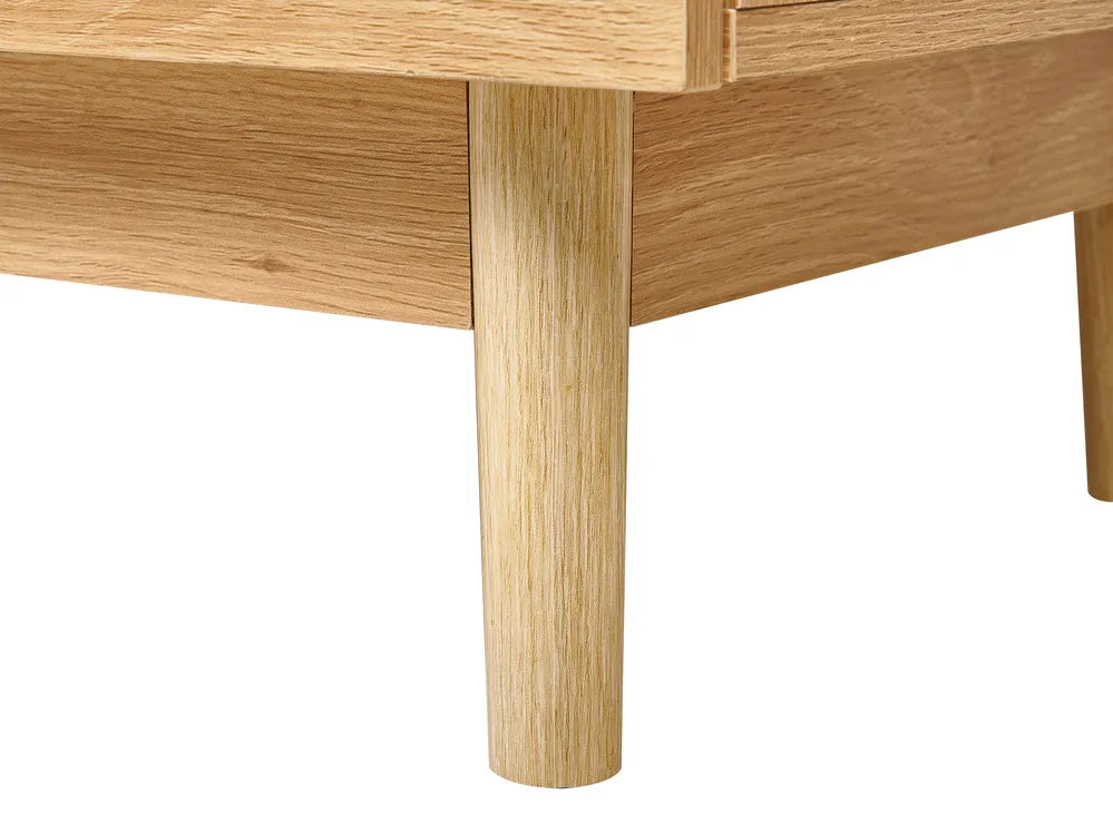 NIVO キャビネット ライトブラウン 天然木調仕上げ 北欧風 収納キャビネット 棚付き リビング・寝室用