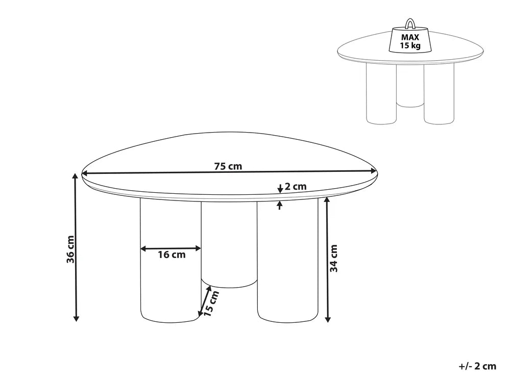 DACOMA ダコマ コーヒーテーブル ダークブラウン ラウンド MDF製 円柱脚