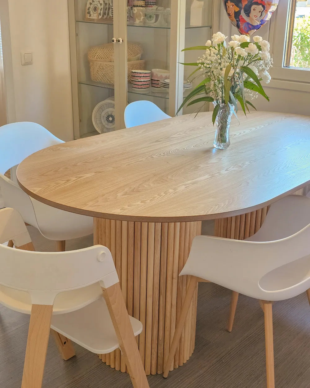 ダイニングテーブル SHERIDAN 180×100cm 楕円形 MDF天板 ラバーウッド脚 8人掛け - Kiremia