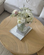 ILIOS イリオス コーヒーテーブル 2点セット ラウンド ラタン ナチュラル仕上げ 80×80×45cm・60×60×39cm