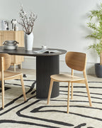 OVERLY 木製ダイニングチェア 2脚セット（ライトブラウン）