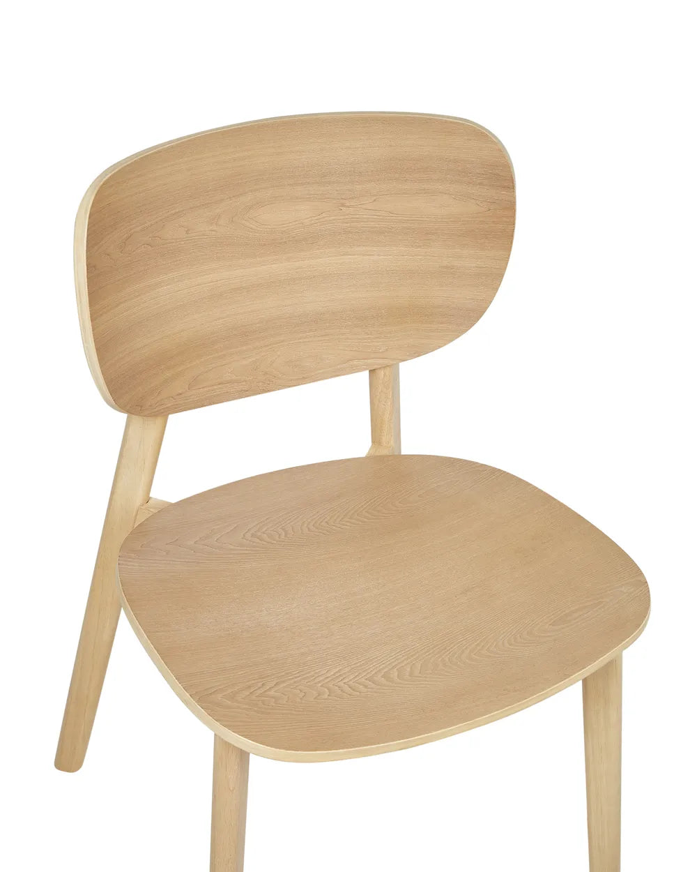 OVERLY 木製ダイニングチェア 2脚セット（ライトブラウン）