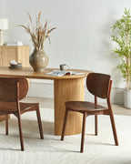 OVERLY 木製ダイニングチェア 2脚セット（ブラウン）