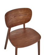 OVERLY 木製ダイニングチェア 2脚セット（ブラウン）