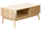 LYNWOOD リンウッド コーヒーテーブル 収納付き 引き出し・棚付き 長方形 MDF製 ライトブラウン 100×50×43cm