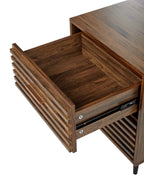 KEITH キース ナイトテーブル 2引き出し ダークブラウン モダン収納付き