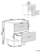 KEITH キース ナイトテーブル 2引き出し ダークブラウン モダン収納付き