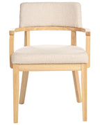 DALBO ブークレ張り 肘付きダイニングチェア 2脚セット（ブラウン／ベージュ）