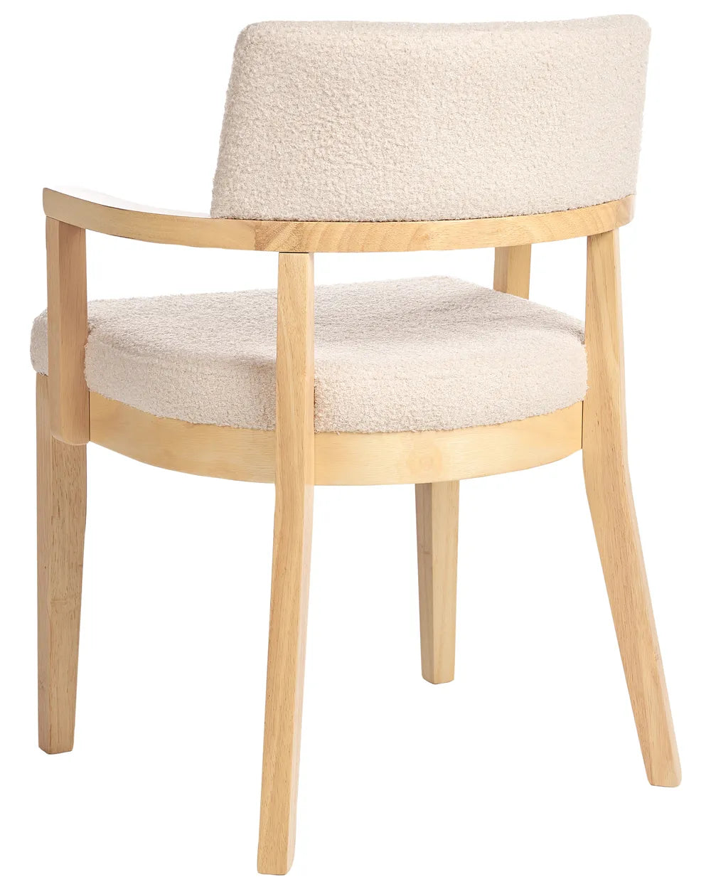 DALBO ブークレ張り 肘付きダイニングチェア 2脚セット（ブラウン／ベージュ）