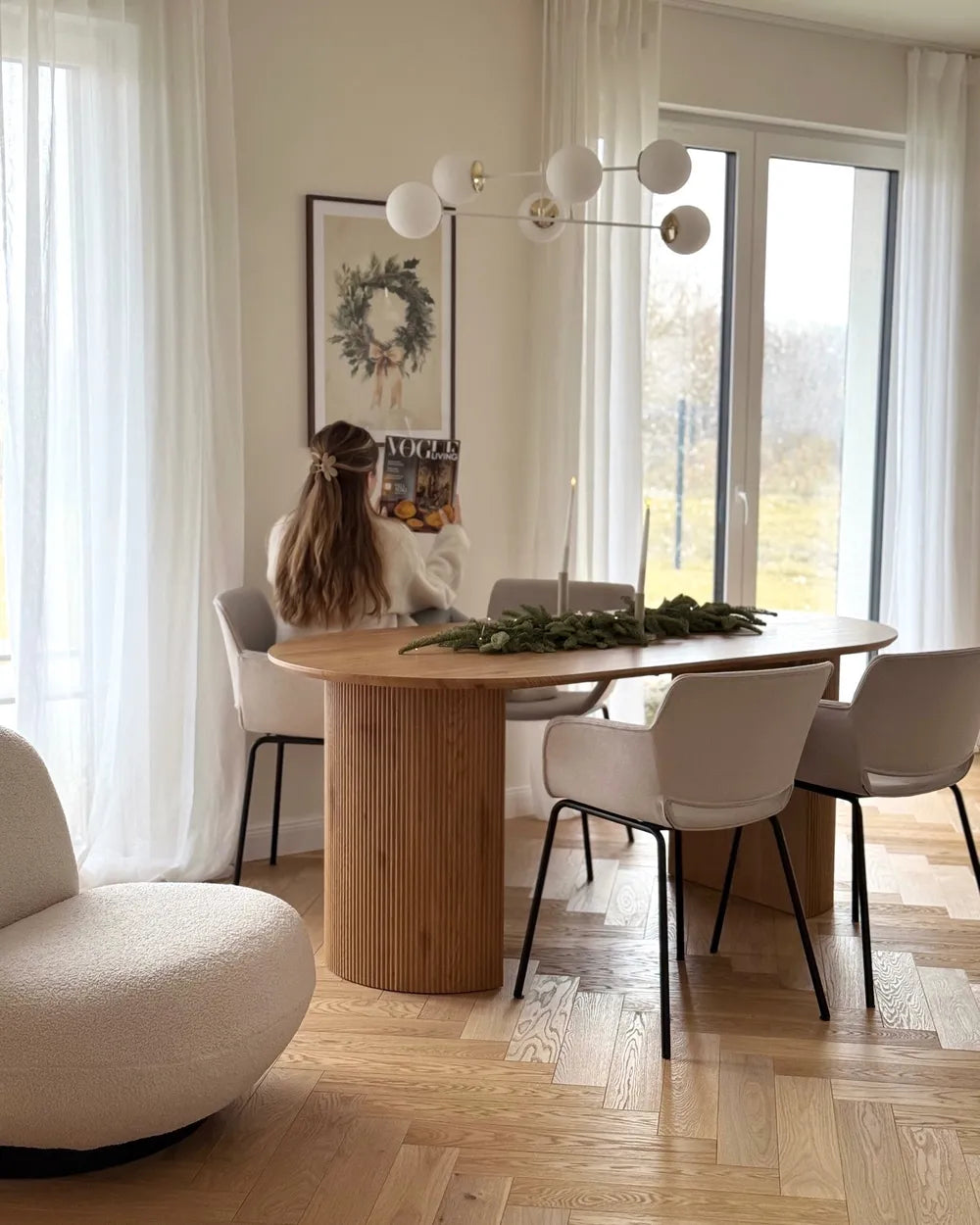 SAVORY ダイニングテーブル ライトブラウン 180×90cm