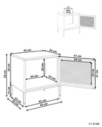OSSETT オセット メタルブラック ナイトテーブル メタルメッシュ扉付き スチール製 モダンデザイン