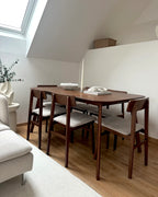 EPHRATA ダイニングテーブル ダークマホガニー 150×90cm 長方形 マホガニー調突板 6人用