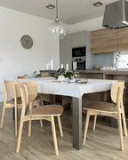 OVERLY 木製ダイニングチェア 2脚セット（ライトブラウン）