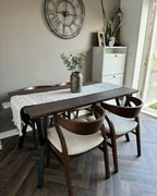 BRAVO ダイニングテーブル ダークブラウン 140×80cm 長方形 MDF天板 メタル脚